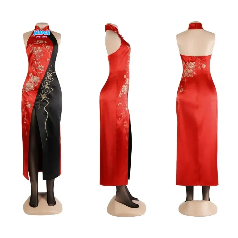 

Remake 4 Ada Wong Cosplay Costume Red Chinese Style Cheongsam Dress Outfit Halloween Costumes for Woman Custom Made