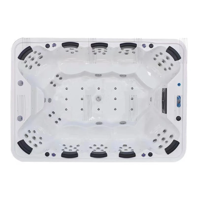 Hot Tub with Glass Swim Spa Outdoor Spa Tub JacuzziSS Hidromasaje Yacuzzi 10 People Soak Pool Heat Spring Club whirlpool Pool