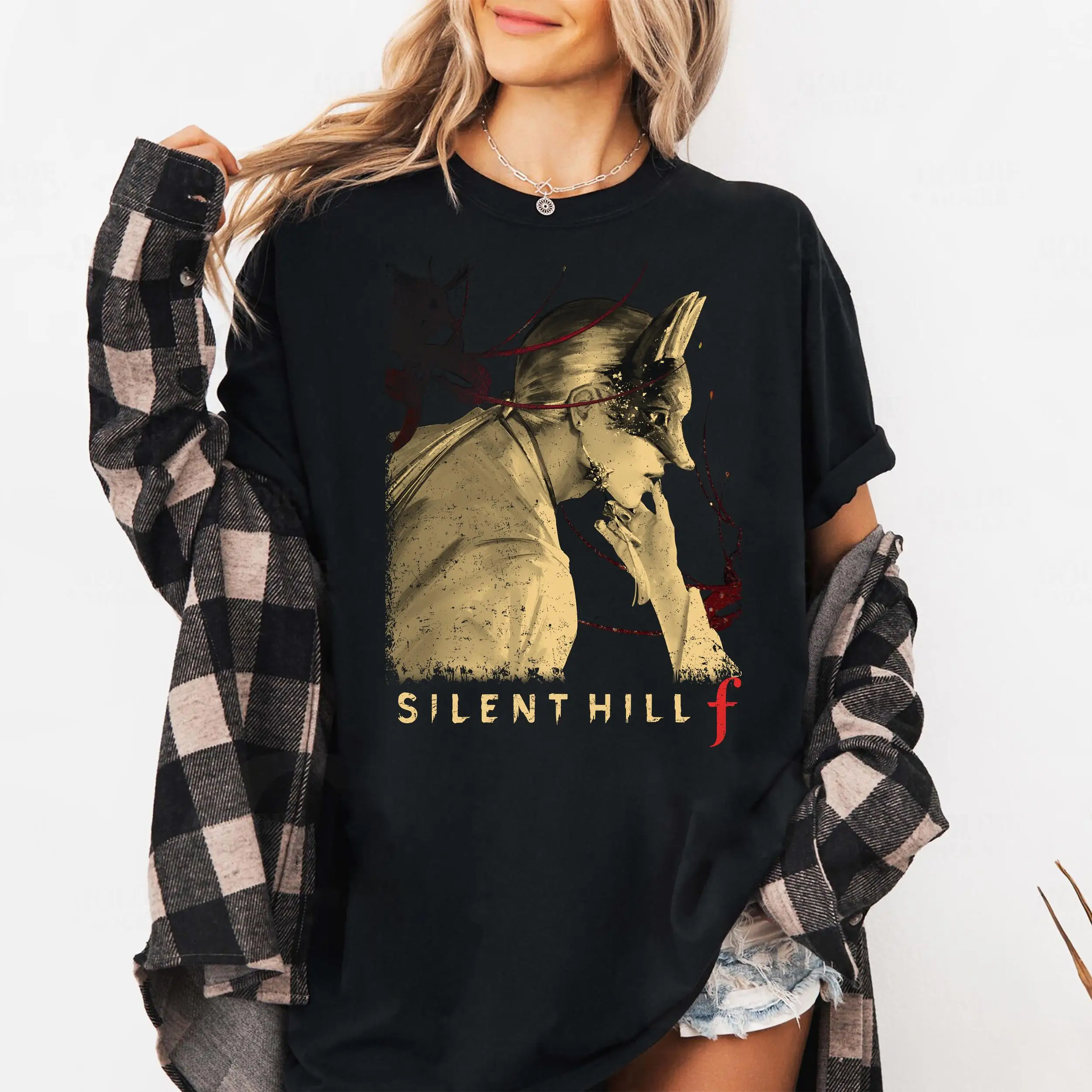 Silent Hill F Fox Mask T-Shirt Kotoyuki Hinako Horror Game Graphic Short Sleeve Shirt Unisex Men Women All-Season