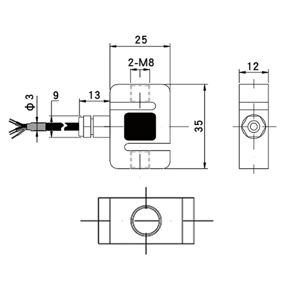 S-Typ Spannungsdrucksensormodul Edelstahl Hochpräzise Miniatur-Wägezellen Wägesensoren M8 5 kg-200 kg – Detail 2