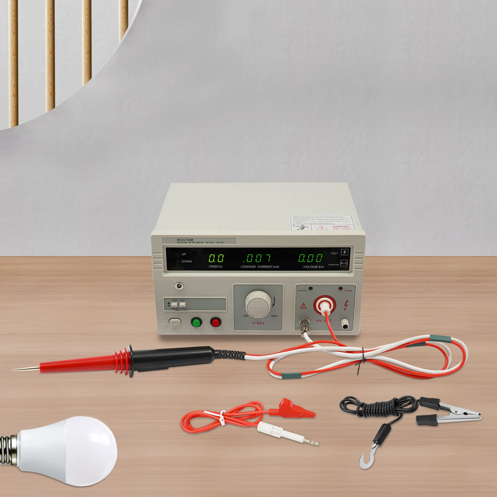 Тестер выдерживаемого напряжения, регулируемая функция синхронизации напряжения для компонентов бытовой техники, изоляционный материал, проводной кабель