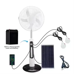 16 inch Battery Operated Solar Fan Home or Outdoor Dual-use Portable Fan Battery Can Running 4-15 Hour with USB Output For Phone