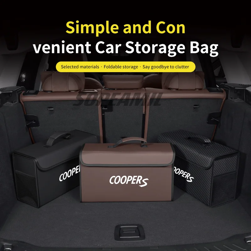 Car Trunk Storage Box Foldable Stowing Tidying Bag Mini Cooper S John Cooper Works R50 R52 R53 R54 R55 R56 R60 F54 F55 F56 F60