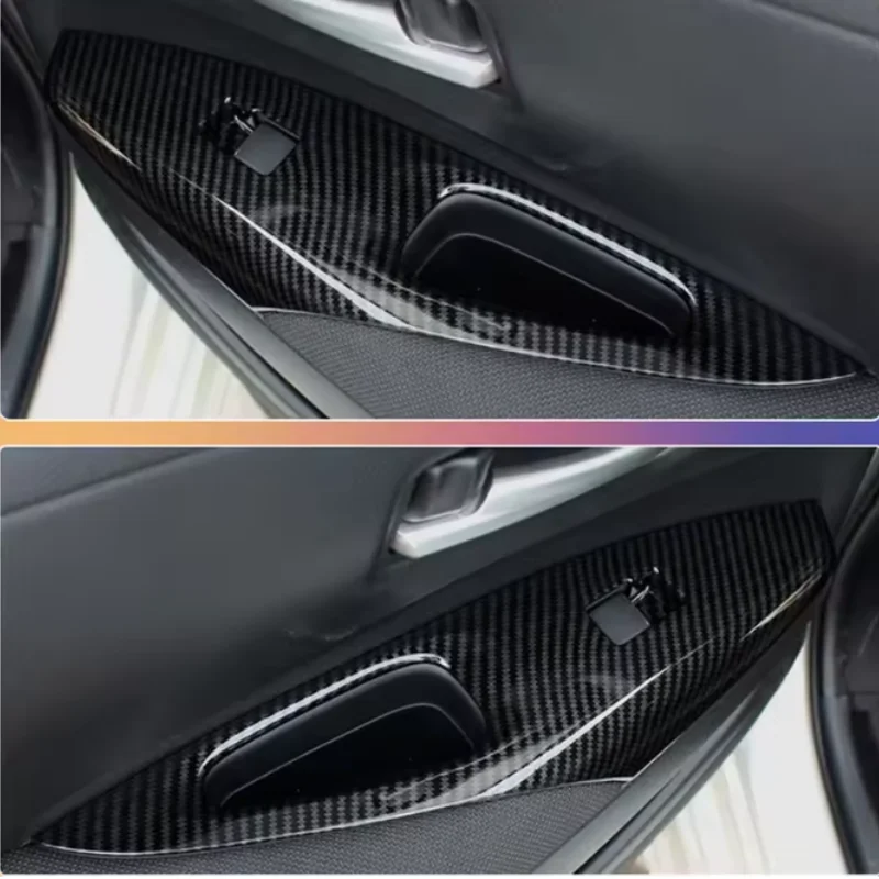 Embellecedor de puerta de coche, Panel interior de cristal para ventana, reposabrazos, interruptor de elevación, moldura de marco embellecedor para Toyota Corolla E210 2019 2020 2021 2022