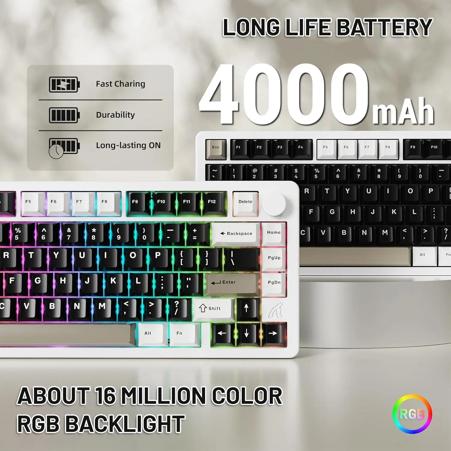 ZIYOU LANG x ATTACK SHARK X86 75% لوحة مفاتيح ألعاب ميكانيكية لاسلكية من الألومنيوم باستخدام الحاسب الآلي مع مقبض مستوى الصوت قابل للتبديل السريع RGB