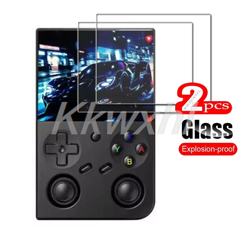 2PCS FOR Anbernic RG35XXPRO Handheld Game Console 3.5Inch Tempered Glass ON RG35XX RG 35XX PRO 9H HD Screen Protector Film Cover