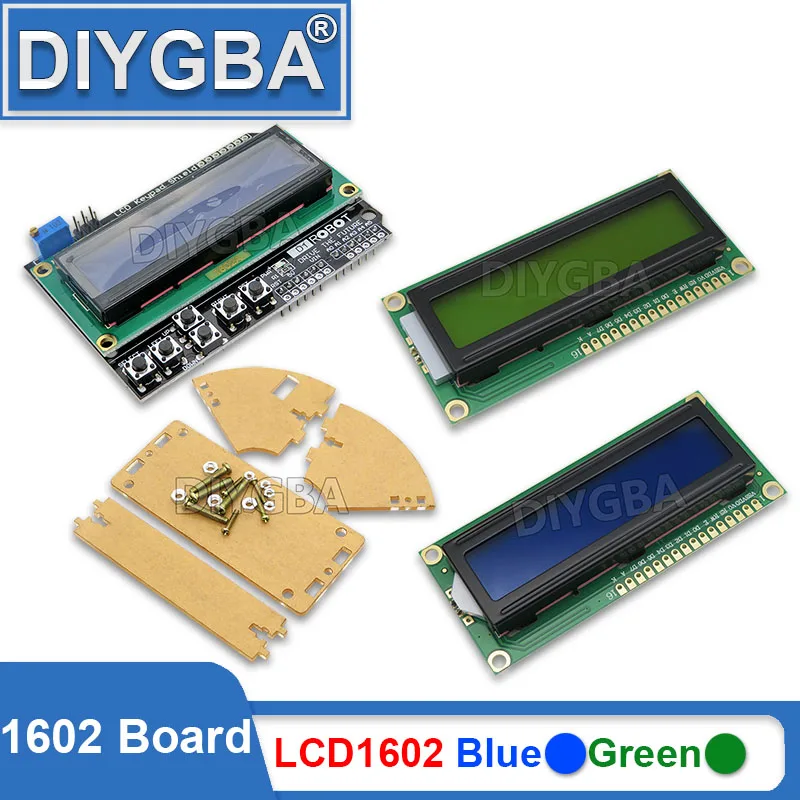 LCD1602 1602 Blue / Yellow Green Screen 16x2 Character LCD Display PCF8574T PCF8574 IIC I2C Interface 5V LCD Module For Arduino