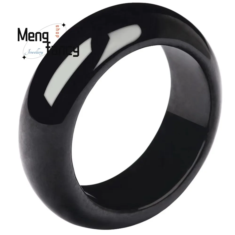 السلع الطبيعية A-السلع الجاديت الحبر اليشم الجليد الرجال النساء زوجين خاتم الوعد بسيط رائعة موضة فاخرة غرامة مجوهرات الزفاف تذكارية #5