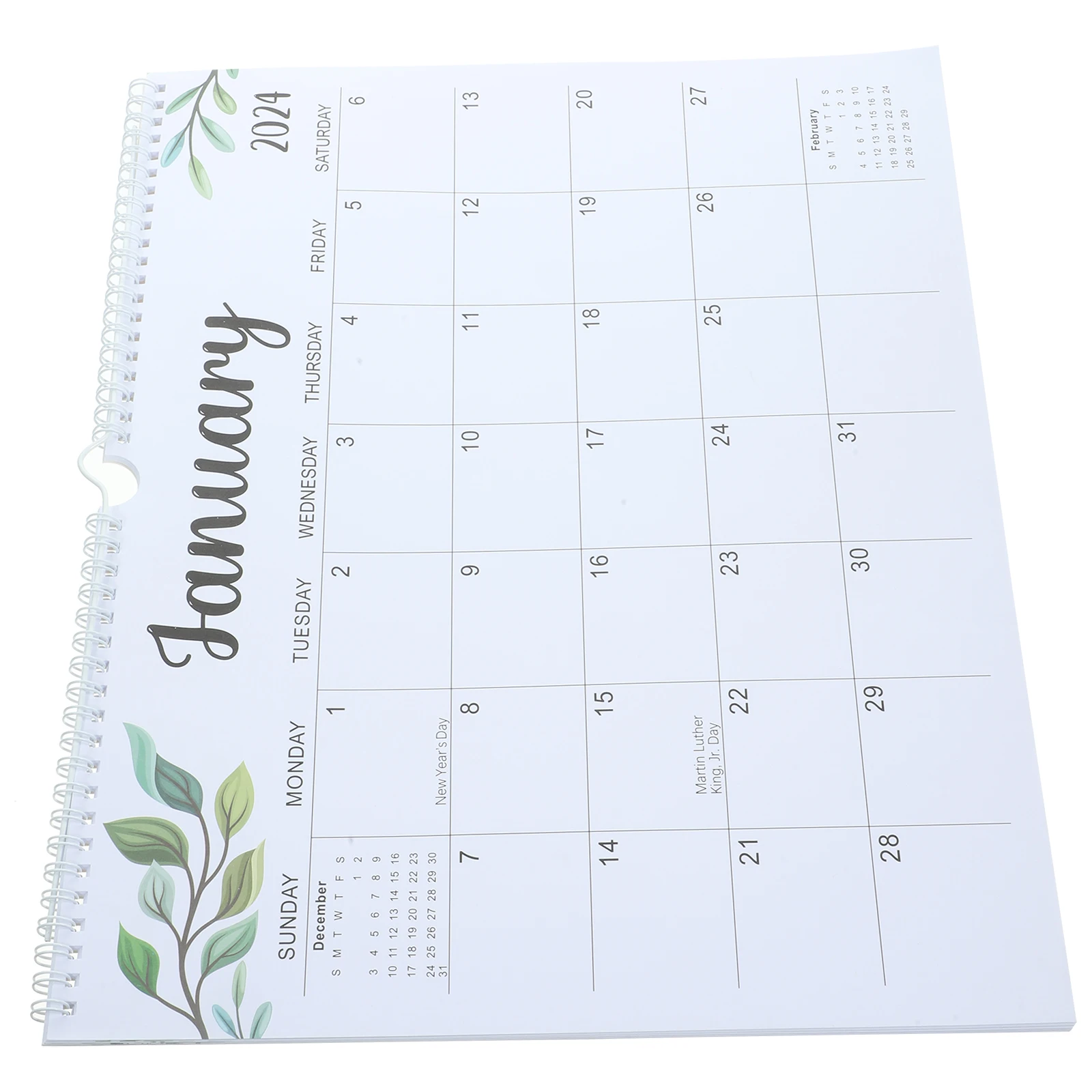 

2024 2025 English Wall Calendar Hanging Monthly Daily Planner Clear Printed Home Office Accessory Leaf Design Schedule ganizer