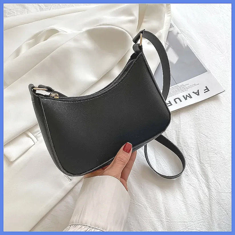 

Fashion PU Leather Shoulder Bag for Women, Solid Color Underarm Purse, Casual Daily Crossbody Handbag purses and handbags