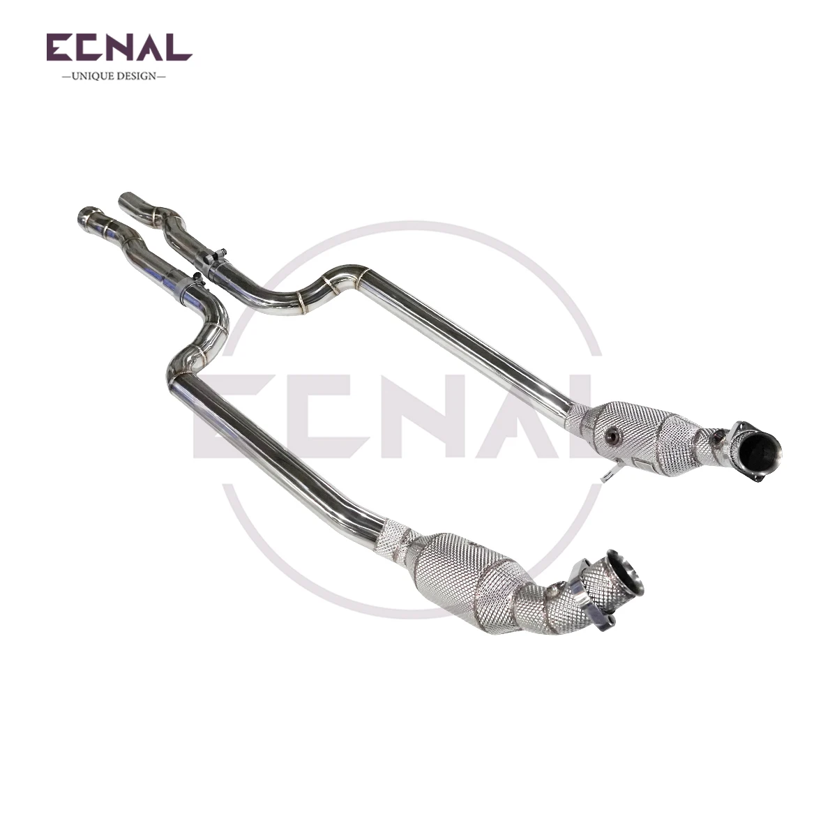 

Ecnal Exhaust Downpipe for Mercedes Benz W212 E63 AMG 6.2L 2011-2016 SS304 Car Sport Exhaust Pipe with Catalytic Converter