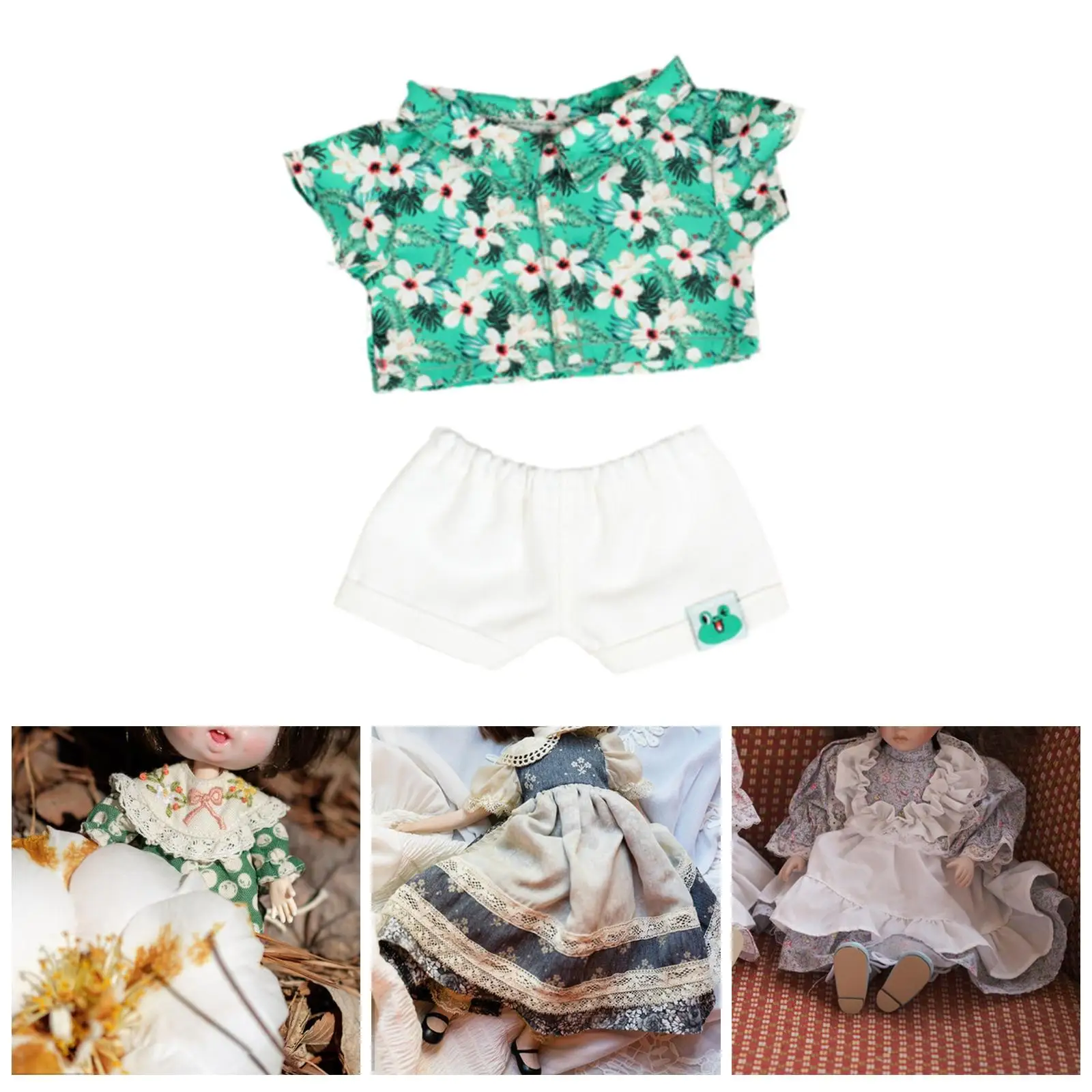 

Stuffed Doll Shirt and Pants Clothing Fashion DIY for Little Girls Costumes Dress up for Hands on Flexibility 6.69inch