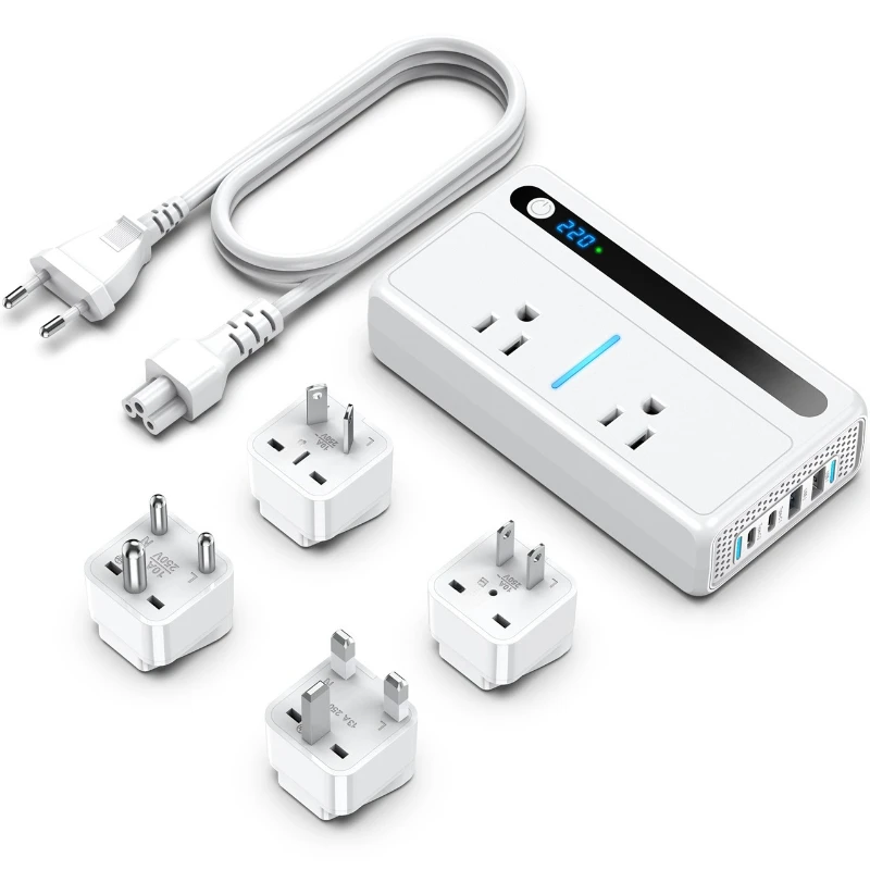 

250W travel power transformer 220V to 110V step-down device US standard fast charging PD fast charging travel conversion socket