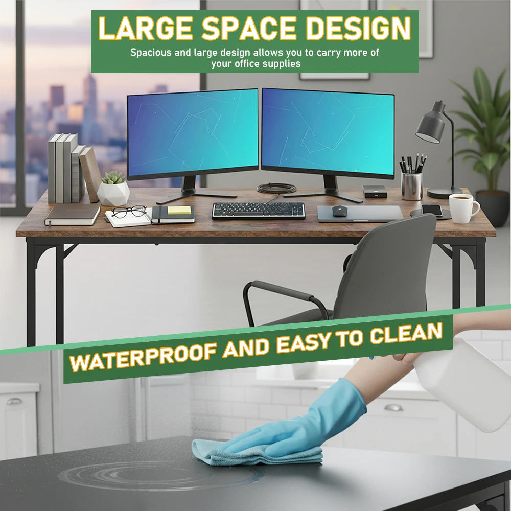 39 Inch Computer Desk Versatile for Home Office,Study & Gaming,Modern Minimalist Design with Sturdy Metal Frame,Easy to Assemble