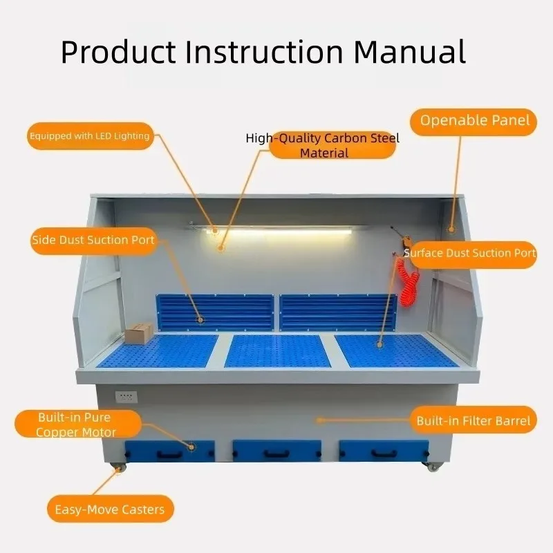 New Industrial Downdraft Sanding  High-Efficiency Dust Extraction Grinding Workbench with 99.99% Filtration for Polishing
