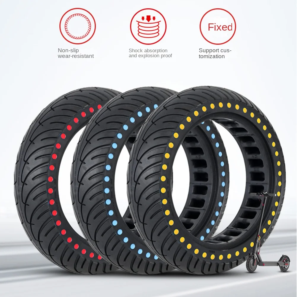 Electric Scooter Tire Durable 8 1/2X2 Inner Tube Front Rear Wear Color Solid Tire for /Pro /1S Pro 2,Red