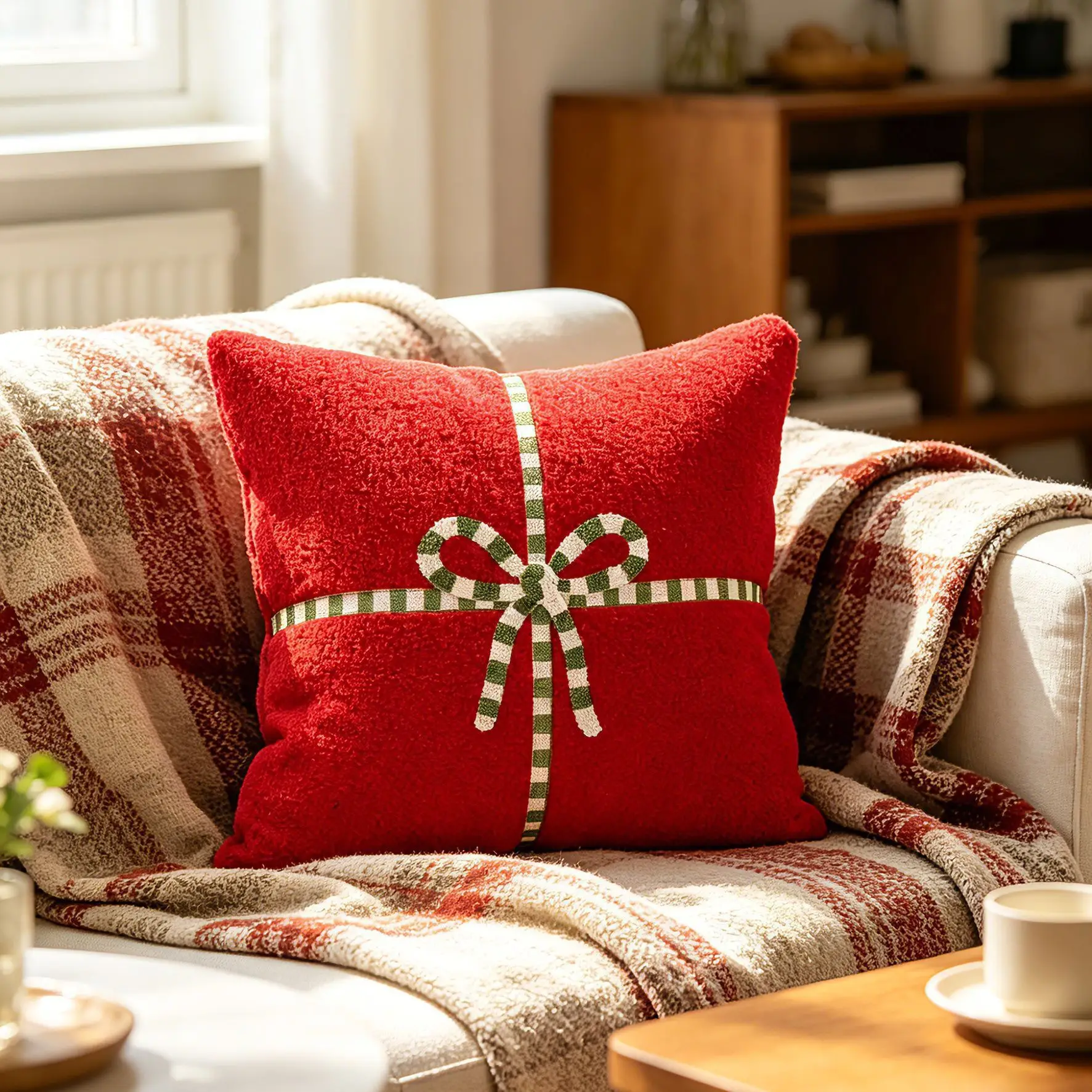 Funda de cojín de felpa con la - Embroidery Xmas Decorations reseña y precio