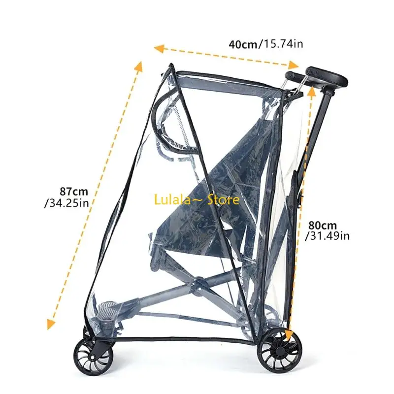 Y4QA Simple Install Infant Pushcart Wind Layer Breathable Fabric Layer Raincover