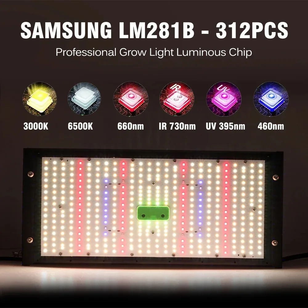 Imagem -05 - Full Spectrum Led Grow Light para Plantas de Interior Lâmpada Super Brilhante sem Regulável Chips Samsung Lm281b Ac85265v 50w