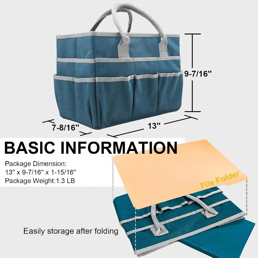 حقيبة تخزين حرفية لتنظيم الفن مع جيوب ومقابض مصنوعة من قماش أكسفورد المتين مثالية لضباط المعلمين