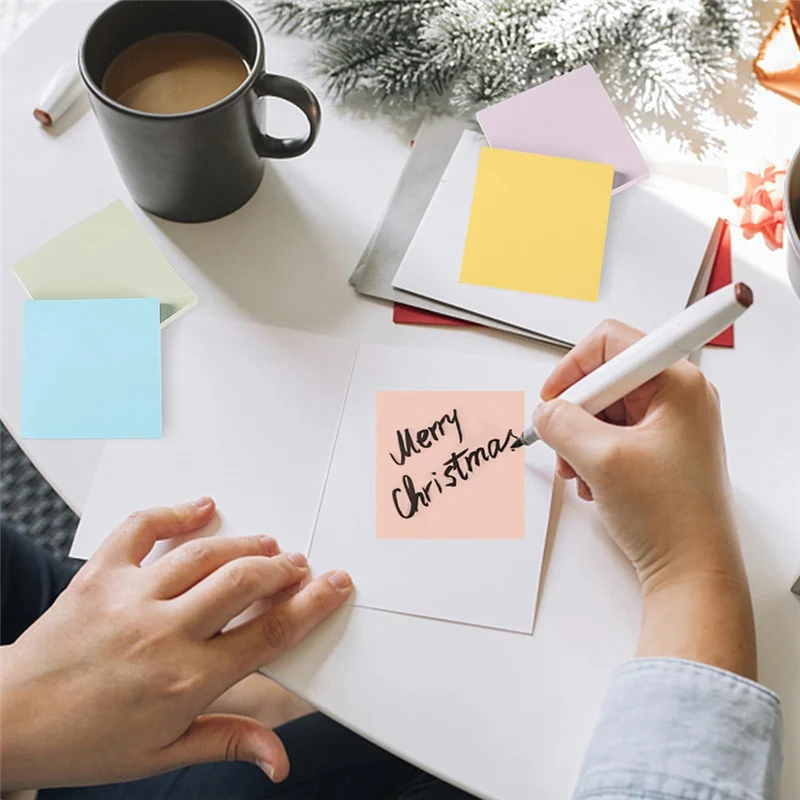 12 Piece Super Sticky Notes Morandi Colors, Bulk Pack Superior Stickiness Eco-Friendly, Portable, Perfect