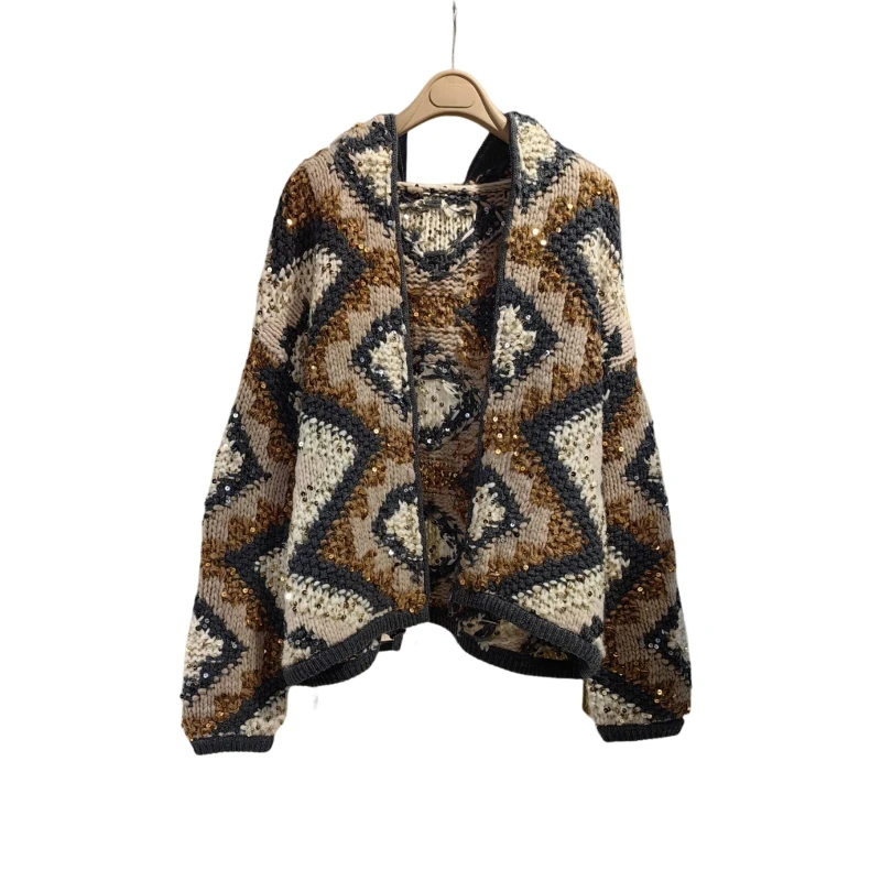 24 All Handmade Heavy Beads Wool Coat Top Quality Strickjacken Luxury Woman Wrapping Cozy 60% Wool 30% Mohair knitted sweater