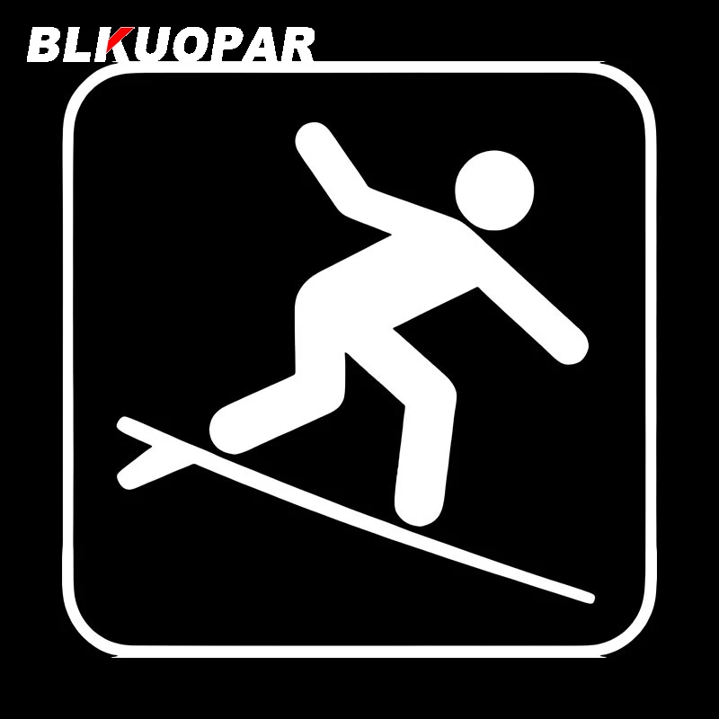 BLKUOPAR Surfing Simple Stroke Sign Car Stickers Personality Decal Occlusion Scratch Die Cut Windshield Trunk Car Lable