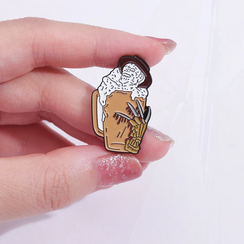 Sorvete Pins Lapel Badges, Gótico Jóias Presente para Amigos, Ghost Face, Gritar Esmalte Broche, Café Cerveja Personalizada