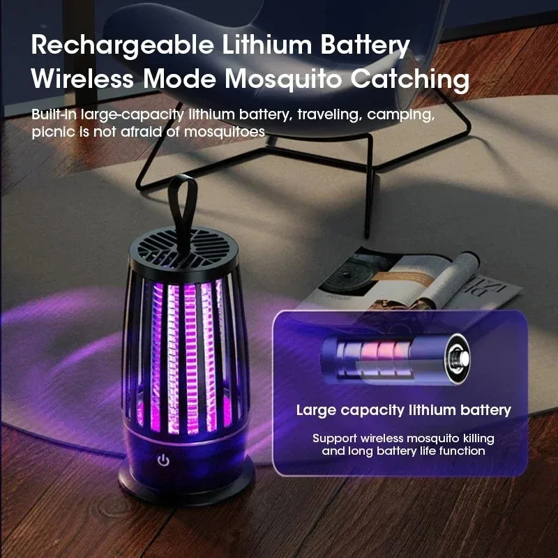 Baby Safe Portable USB Rechargeable Mini Mosquito Killer Efficient Insect Trap for Travel Camping Picnics Home