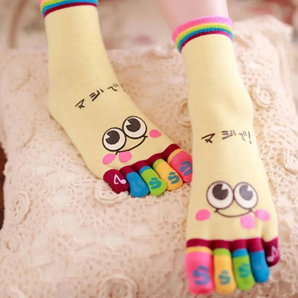 جوارب نسائية رياضية ساحرة من القطن لطيفة الوزن بخمسة أصابع، زوج واحد من الأداء