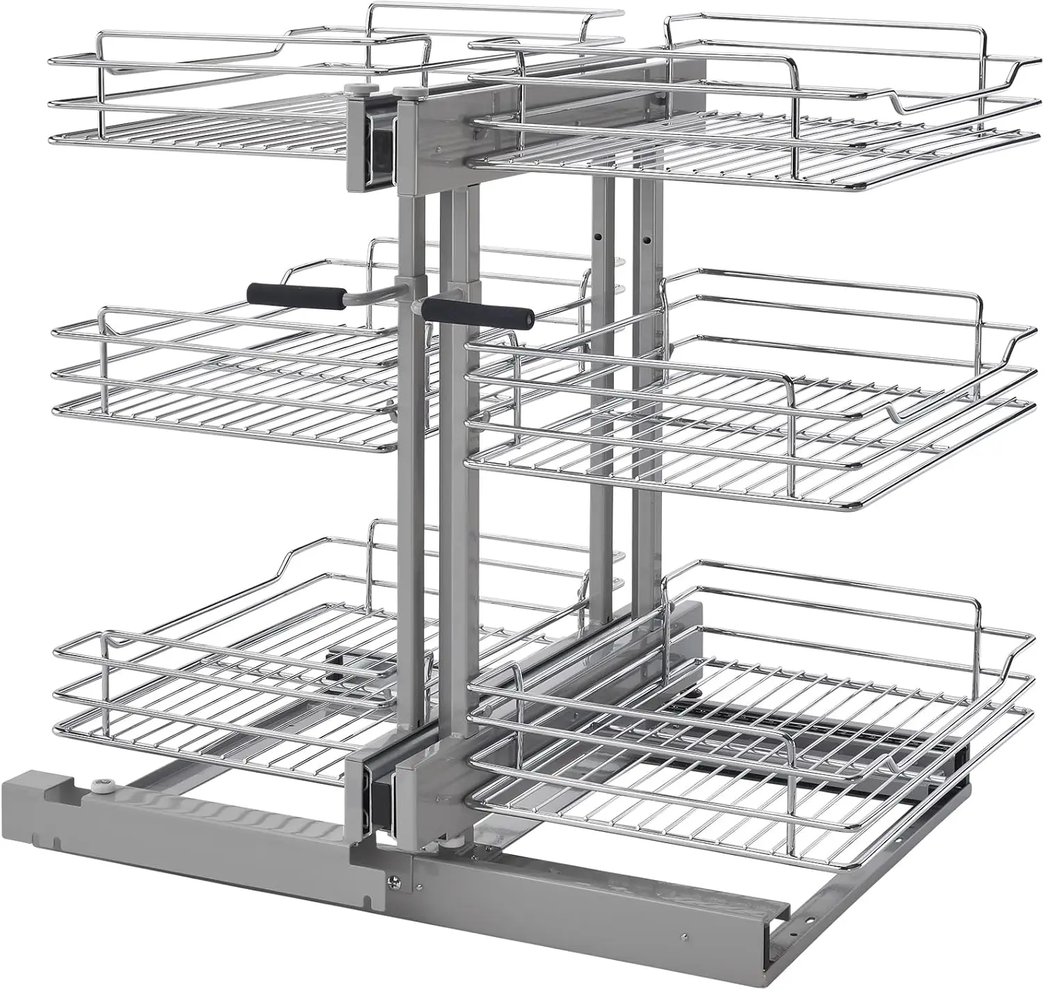 Rev-A-Shelf 3 Tier Pullout Shelf Organizer For Blind Corner Kitchen/Bathroom Cabinets With Soft-Close, 45