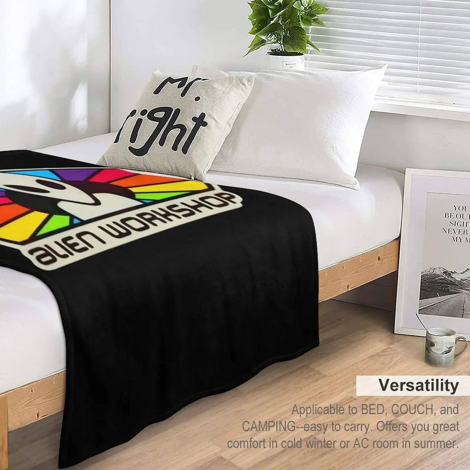 popular alien workshop colorful logo Essential Throw Blanket Summer Beddings For Baby For Sofa Thin Soft Beds Moving Blankets 5