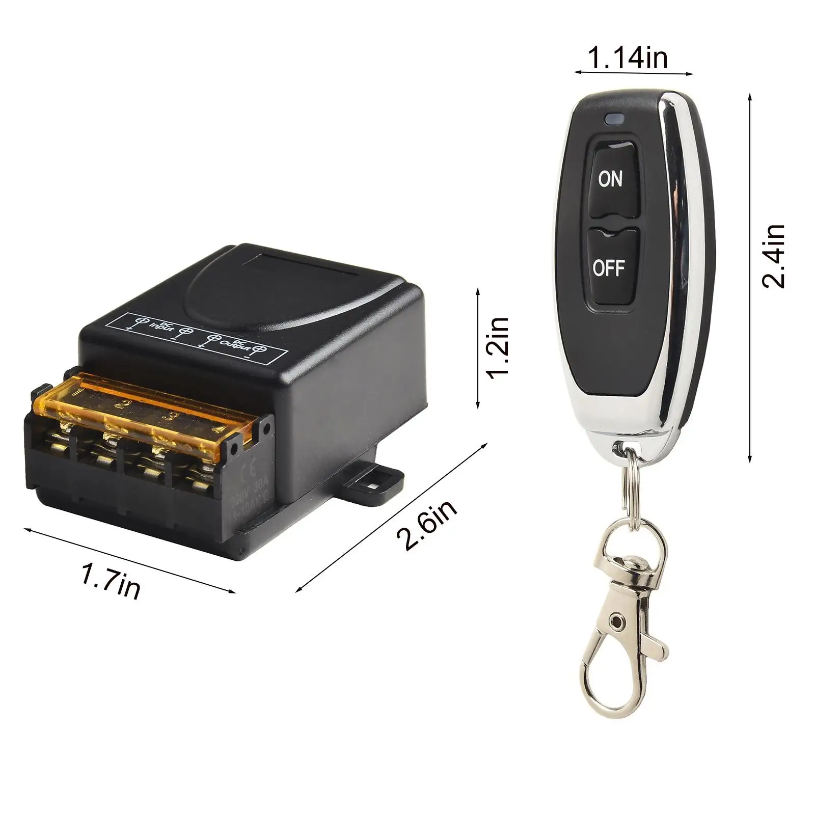 66*43*30mm Wireless Remote Switch Normally Open Contact Stable Signal Versatile Operation 328 Ft Long Range Built-in Relay 40A