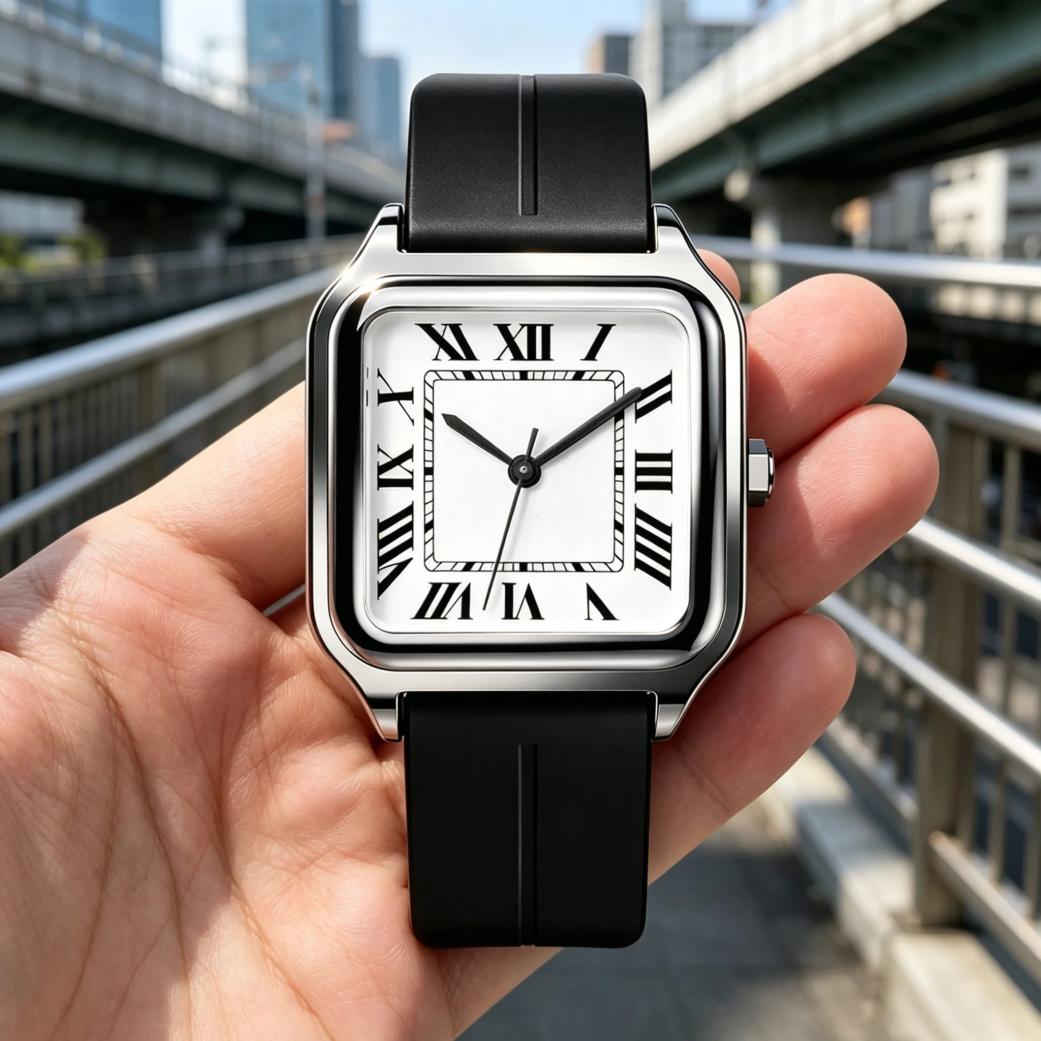 Men's square luxury watch, wit - Luxury Watch With Arabic Numerals ulasan dan harga