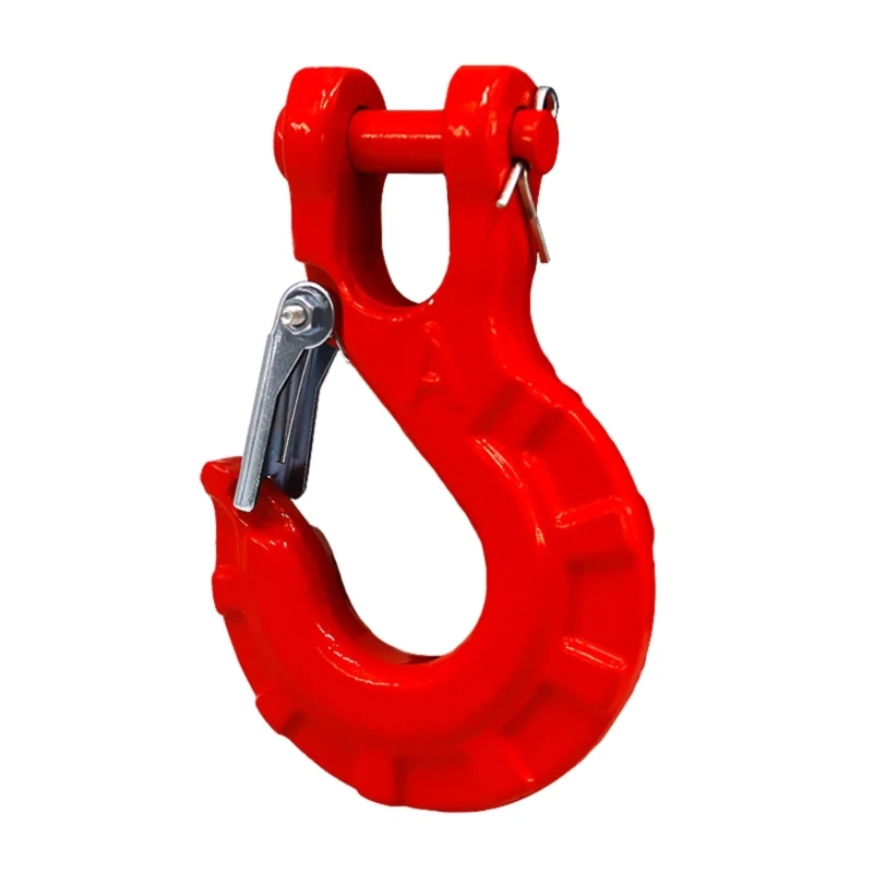 3/8Inch Clevis Slip Hook with Safety Latches, Alloys Steel Winch Hook for Truck Trailer Transport Loading Capacity 6613lbs