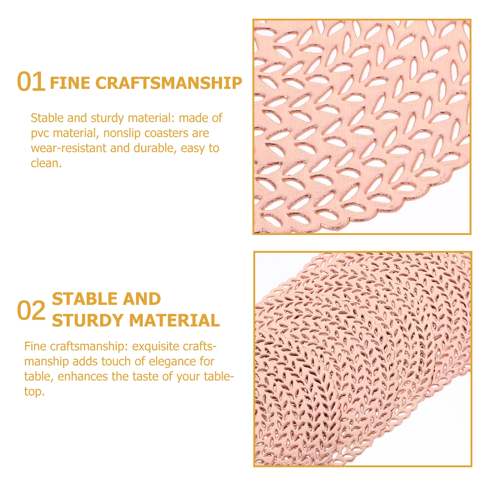 

Wheat Coaster Modern Coasters Creative Placemats Desk for Office Cup Table Nonslip Pvc Decorative