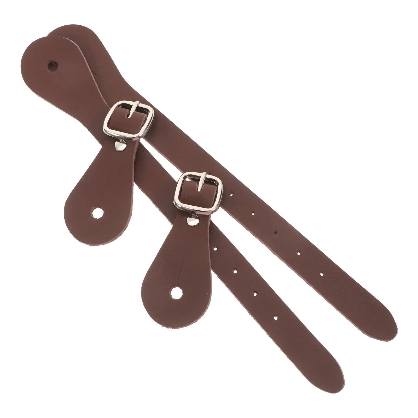 2Pcs Adjustable Straps for Horse Riding Western Cowboy Boots PU Spur Keeper Heel Straps Vintage Style Equestrian