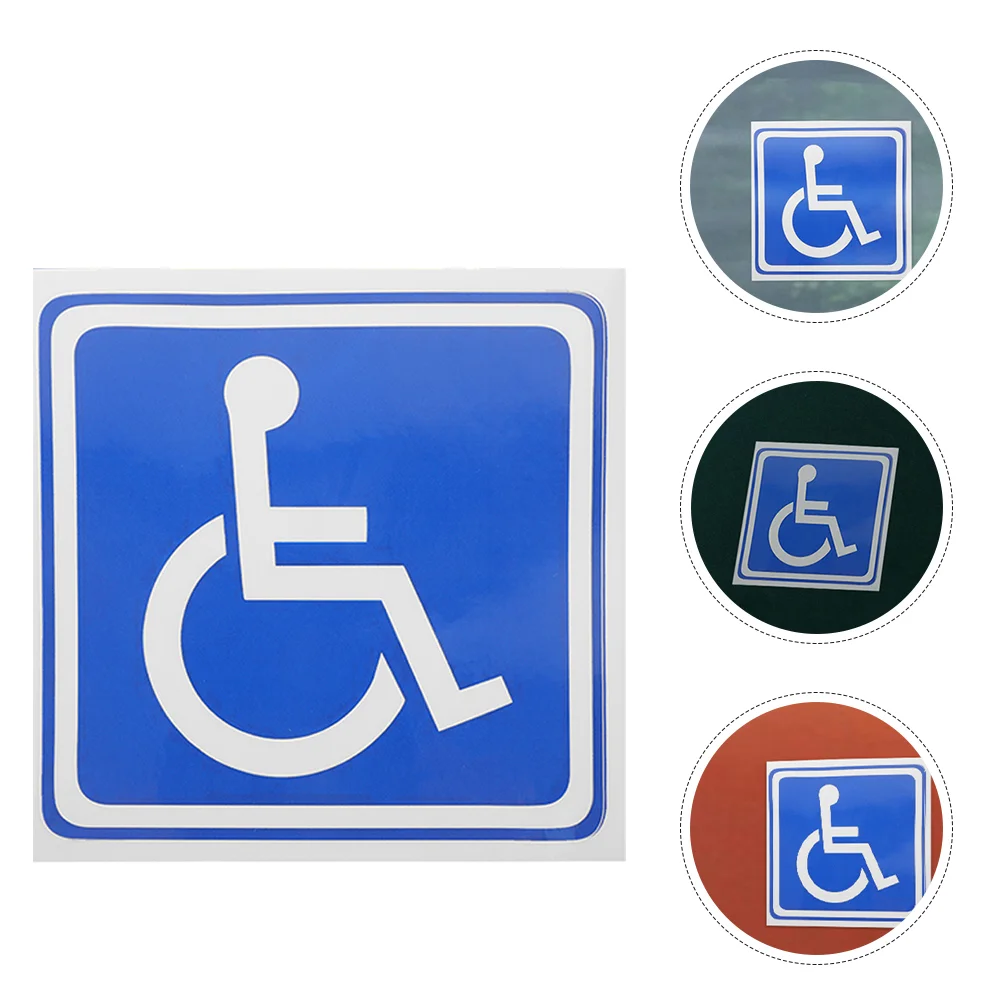 6 Sheets Disabled Signage Wheelchair Symbol Labels Parking Handicapped Tag Car Stickers Nail Decals