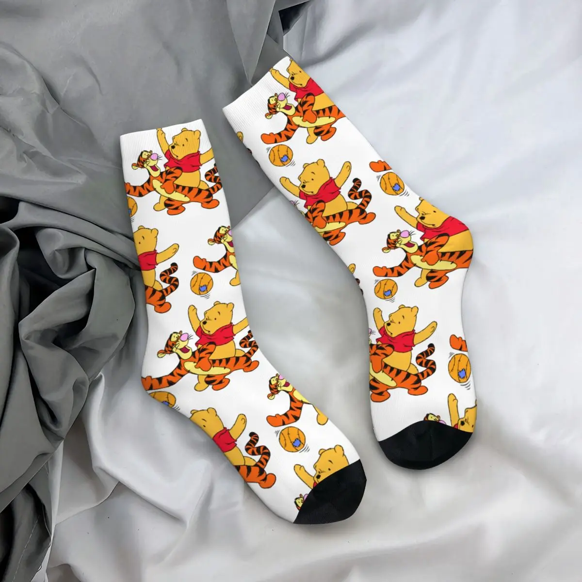 Hip Hop Retro Famous Disney Animation Crazy Men\'s compression Socks Unisex Winnie the Pooh Street Style Seamless Printed Funny