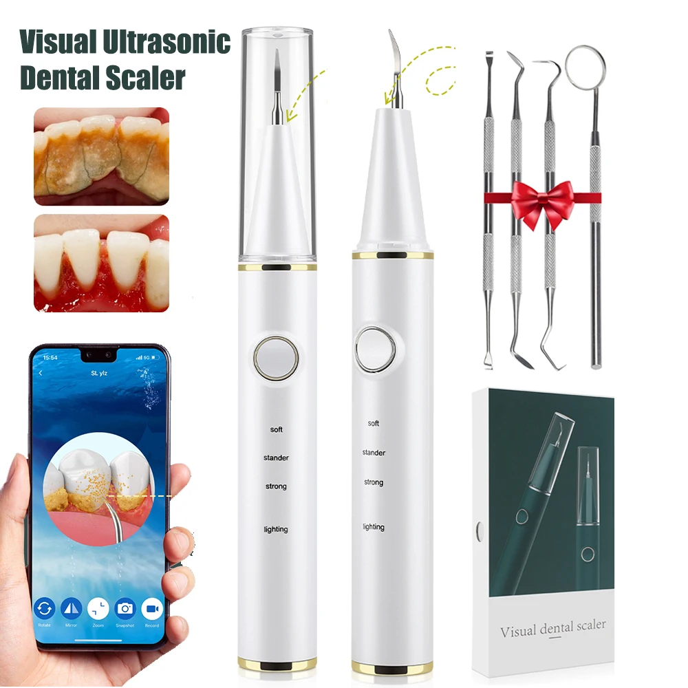 Visual Ultrasonic Tooth Cleaner With Camera Electric Dental Scaler Plaque Tartar Calculus Remover Teeth Whitening Cleaning Tools