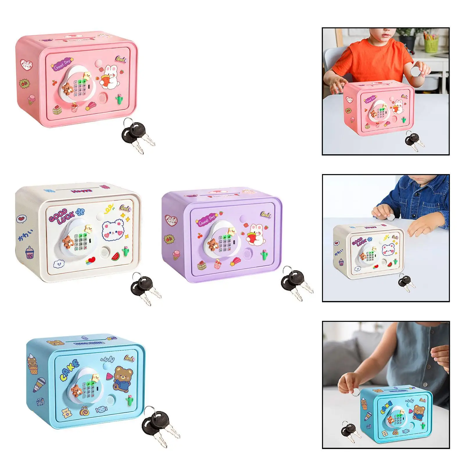 Electronic Piggy Bank with Chinese English Language Switch Cartoon with Songs Money Box Educational Toy for Children Girls Boys