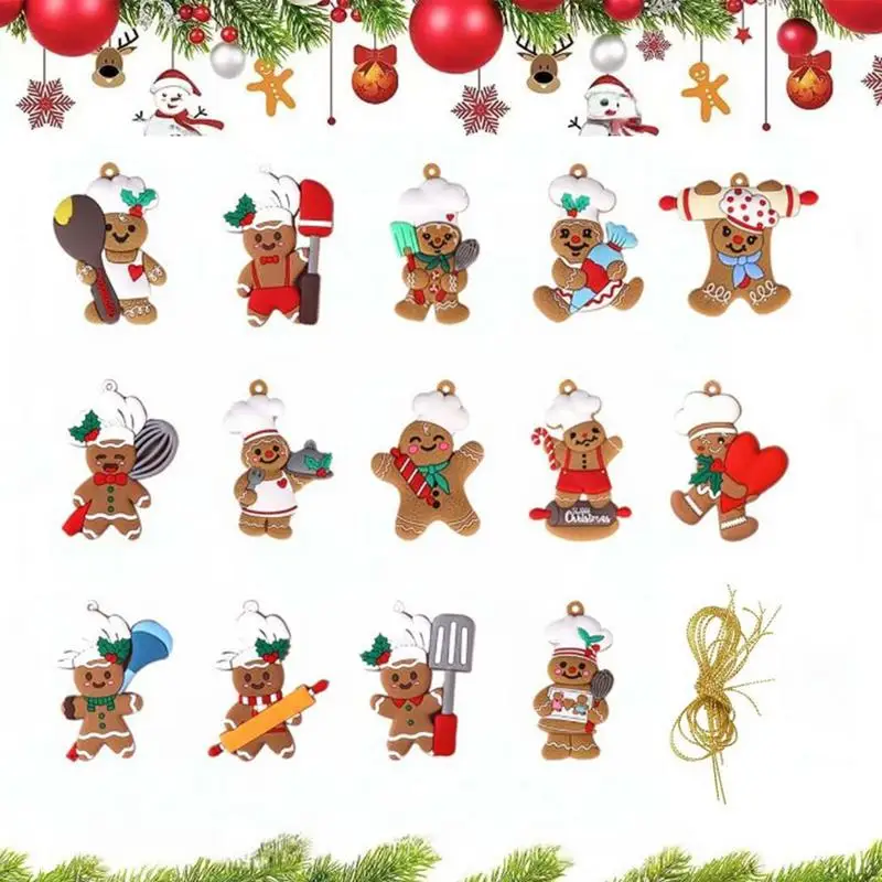 

Gingerbread Cooking Ornaments Cute Christmas Tree Decor Hangable Christmas Decoration For Tree Set Of 15 Christmas Hangable