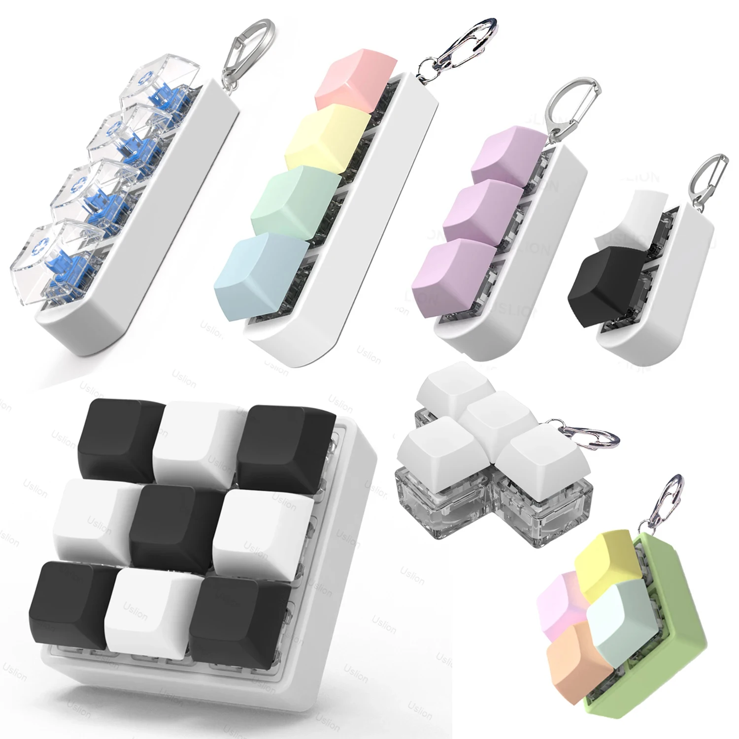 2/3/4/9 Keys Keyboard Keycaps Fidget Toy Party Stress Relief Diy  Keycaps Toy Keyboard Caps Finger Button Fidget Finger Keycaps