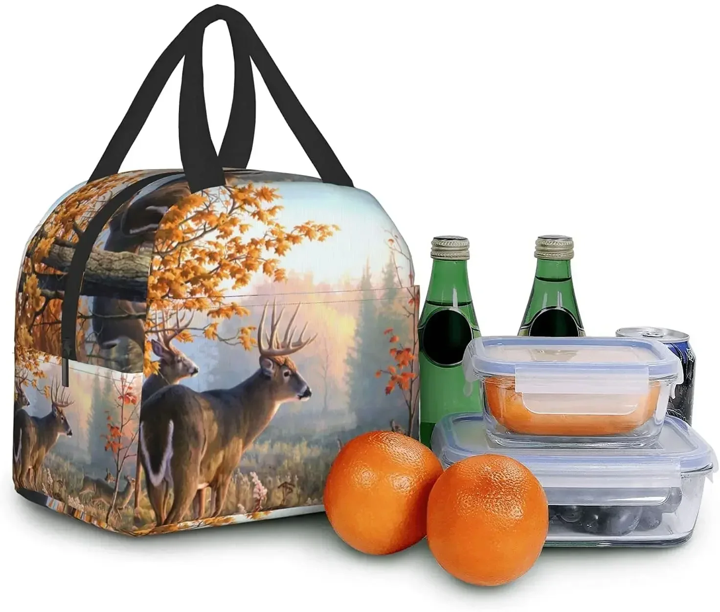 Deer Lunch Bag Cooler Bag Women Men Tote Bag Insulated Lunch Box Thermal Bento Bag Lunch Bags for Women Picnic Work School