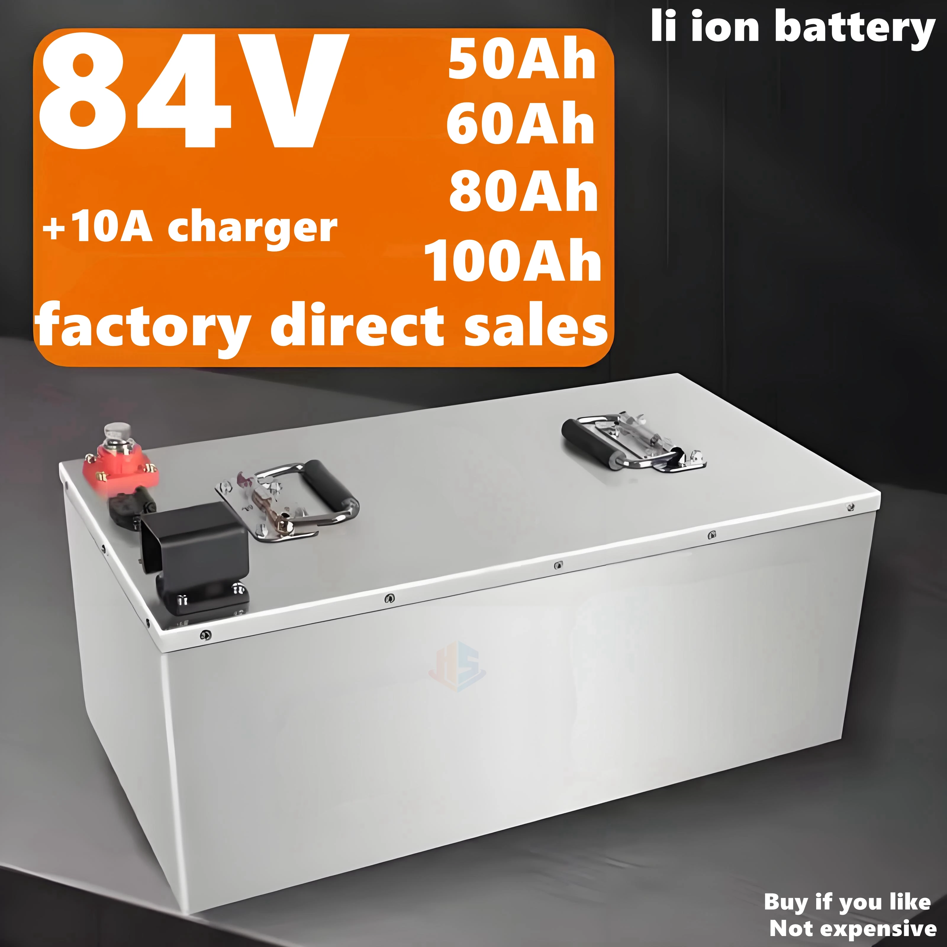 HS 84V 50Ah 60Ah 80Ah 100Ah powerful lithium ion li-ion battery pack 100A discharge rate for electric motorcycle EV RV+Charger