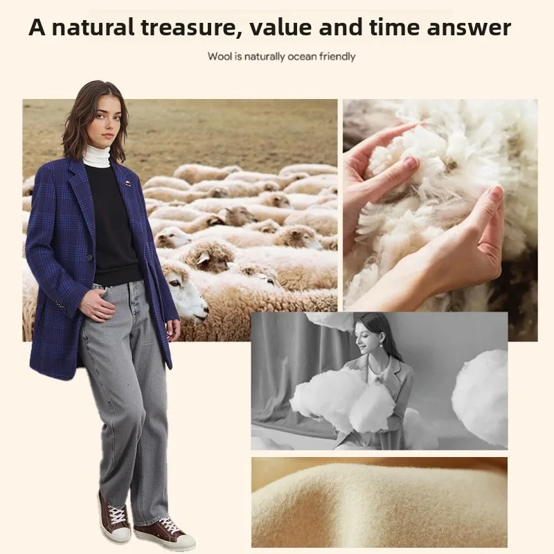 

High Quali Woolen Coat Autumn Winter Middle Length Men Women Parents Sle Clothes Stand Fit Busin Gentleman Sle