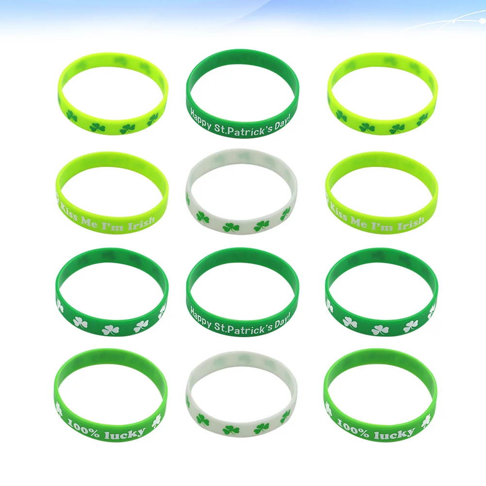 

36 Pcs Bracelet Festival Wristbands Paddys Day Accessories Saint Patricks Party Favors Supplies