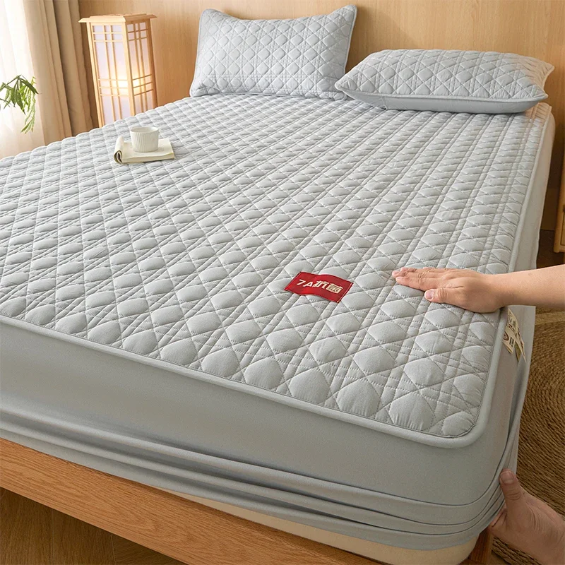 Class A waterproof, antibacterial, mite-resistant padded mattress, bed cover, four-season universal bed sheet cover