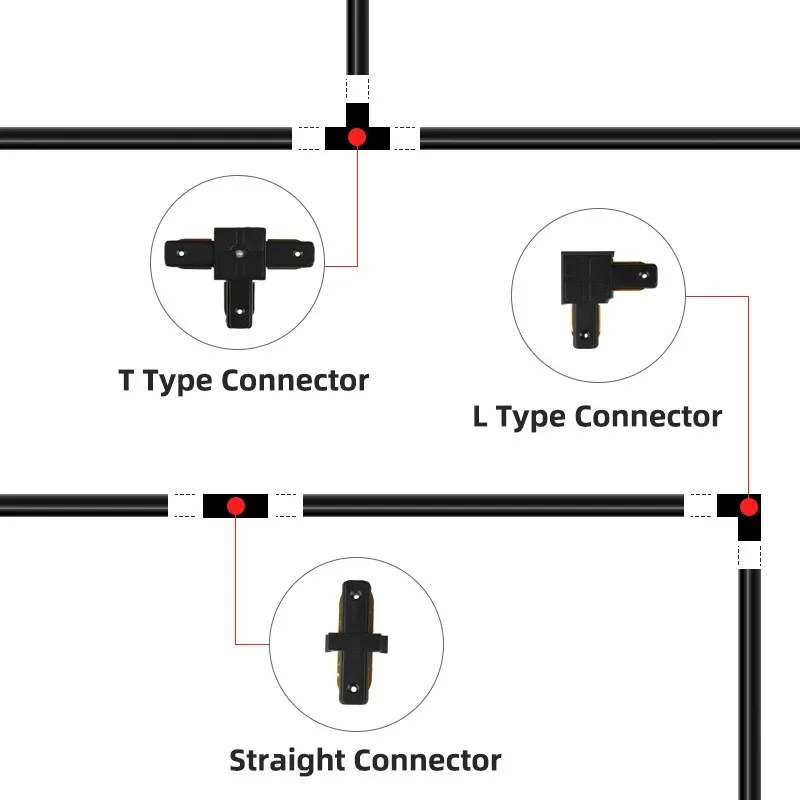 Imagem -04 - Alumínio Led Track Lamp e Spotlight Rail Bar 0.5 m Conjunto Completo para Linhas Track i T-l Connector Teto Track Acessórios