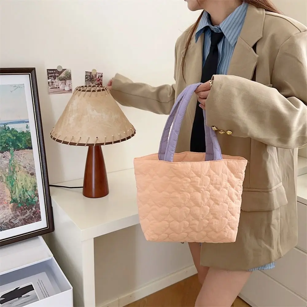 

Fashion Korean Quilted Love Handbag Candy Color Trendy Women's Small Handbag Chic Sweet Lovely Lunch Bag Travel